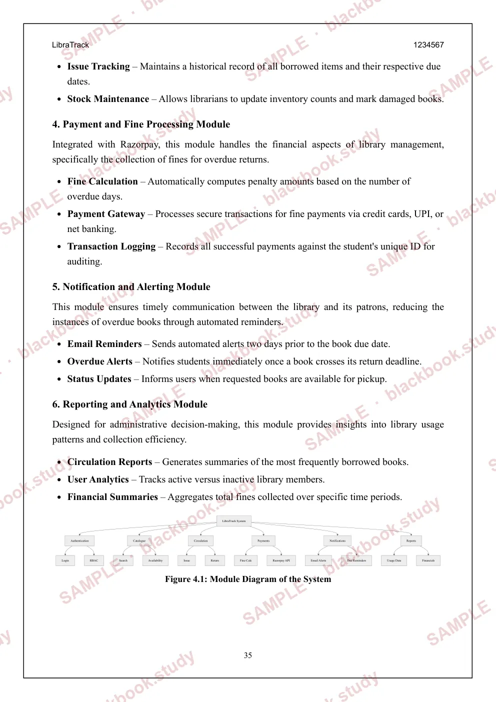 Sample blackbook page 43: Module diagram