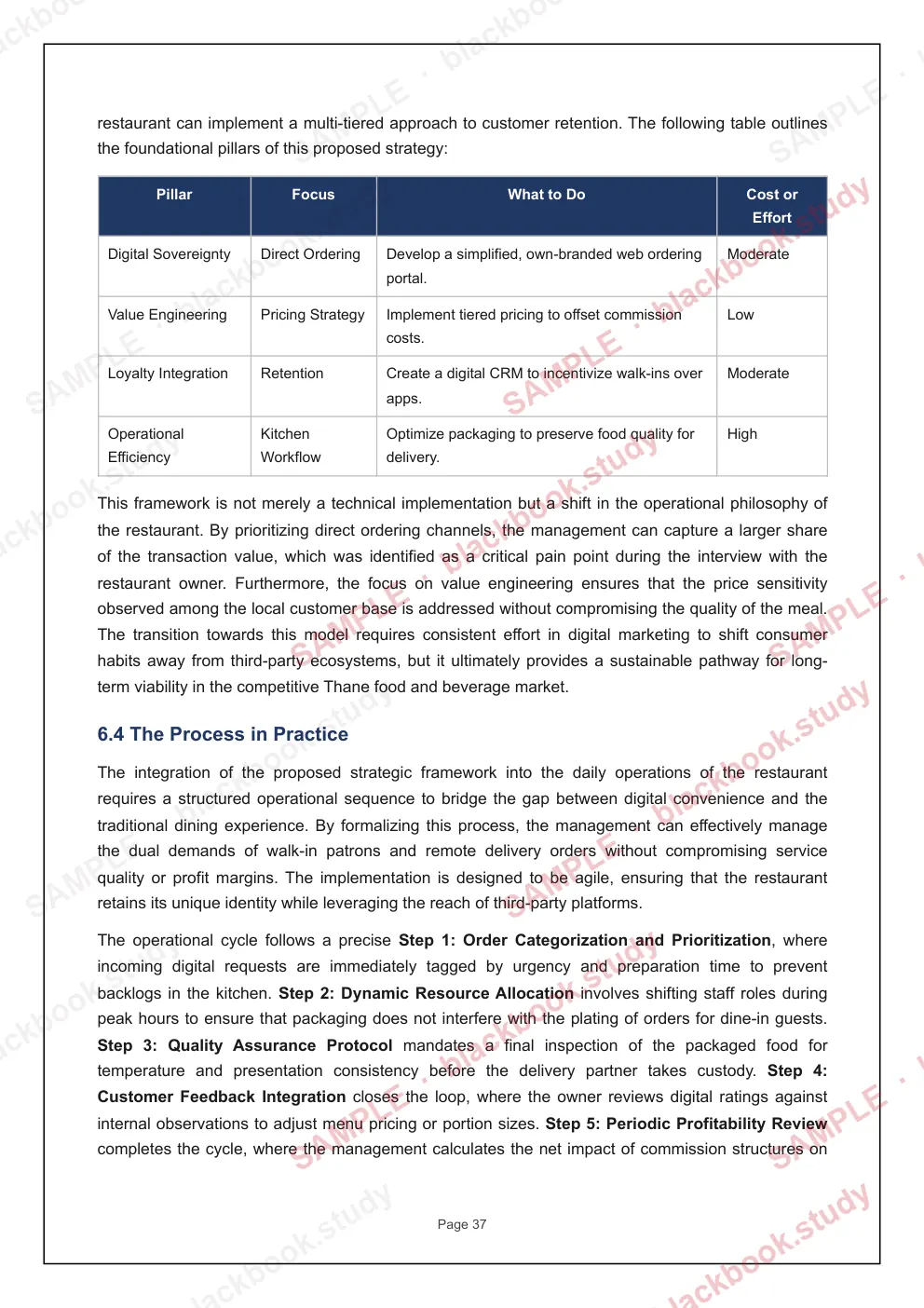 Sample blackbook page 44: 6.3 Proposed framework